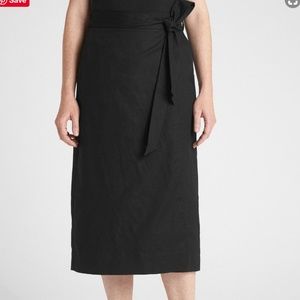 Gap linen midi tie-waist skirt - size S petite